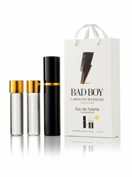 Carolina Herrera Bad Boy edt 3x15ml gift box with spare parts