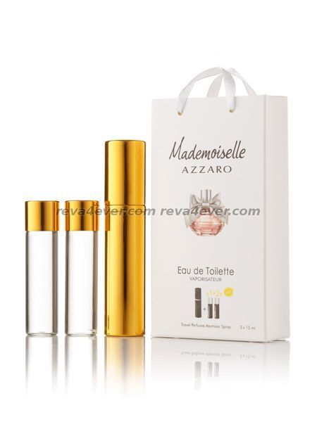 Azzaro Mademoiselle edp 3x15ml mini perfumy w pudełku prezentowym